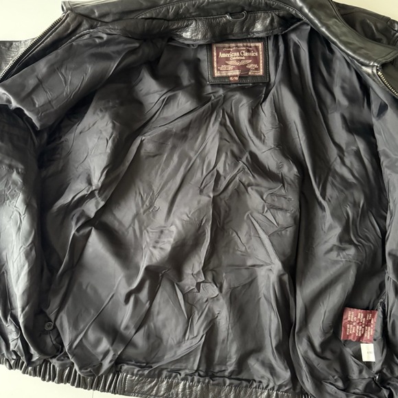 American‎ Classics Colebrook Men's XL Black Leather Bomber Style Jacket - Picture 10 of 10